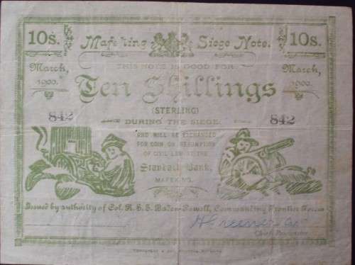 Banknote - Mafeking Siege - March 1900 - 10s - No 842