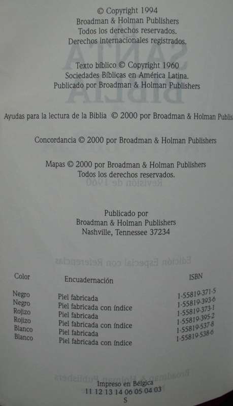 Bible - Santa Biblia - Concordance - Leather - 2000