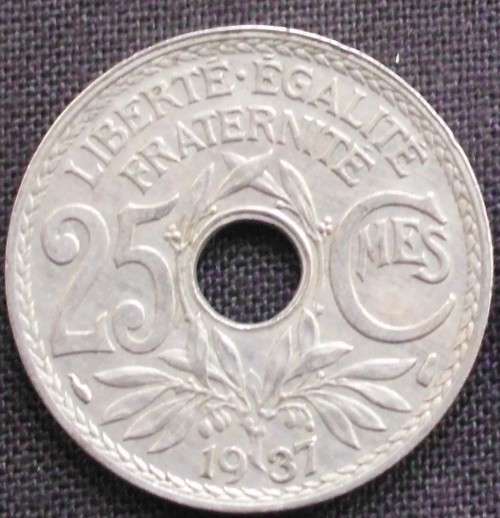 Coin - France - 25 Centimes - 1937