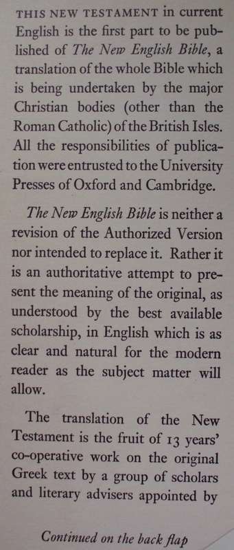 Bible - A New English Bible - NT - 1961