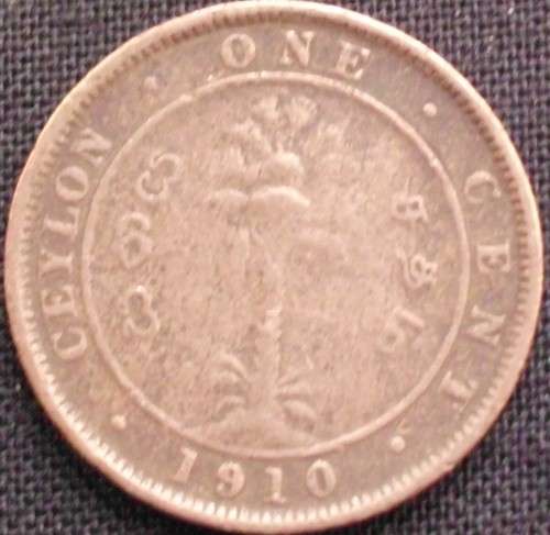 Coin - Ceylon - 1 Cent - 1910 - Rare