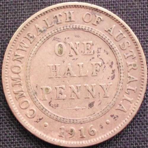 Coin - Australia - Half Penny - 1916i