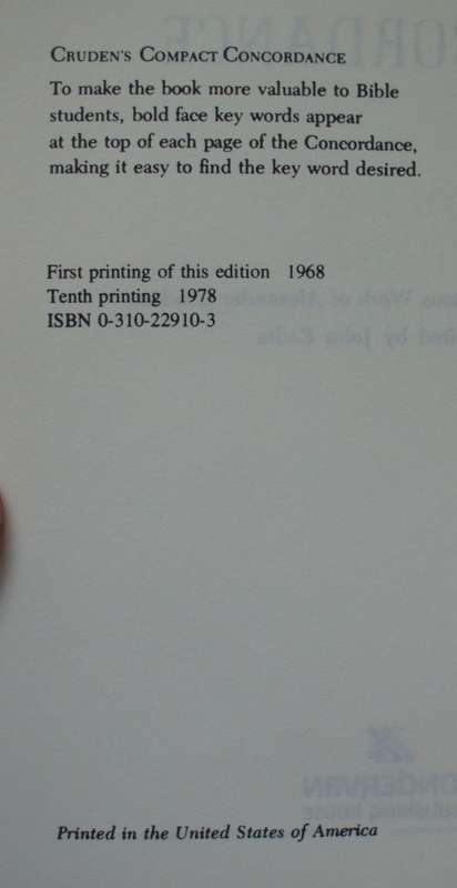 Bible - Crudens Compact Concordance - 1978