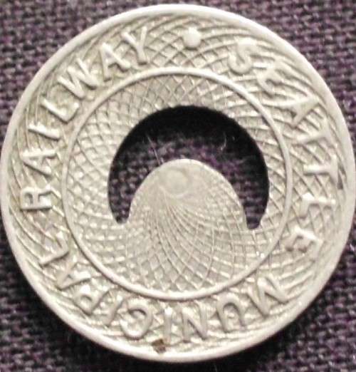 Token - Seattle railways - Full Fare