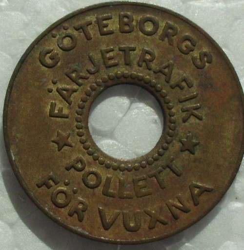 Token - Sweden Ferry - Brass - 22mm - Vintage