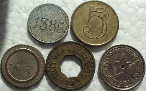 Token - Various x 5 - Vintage