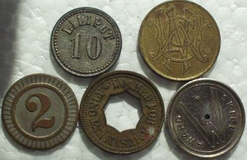 Token - Various x 5 - Vintage