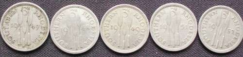 Coin - Southern Rhodesia - 3D x 5 - C