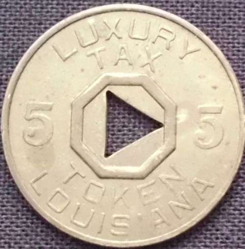 Token - Louisiana - Luxury Tax - 5Cents - Brass