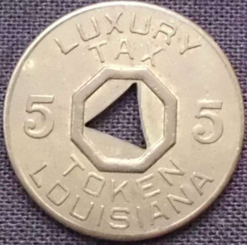 Token - Louisiana - Luxury Tax - 5Cents - Brass
