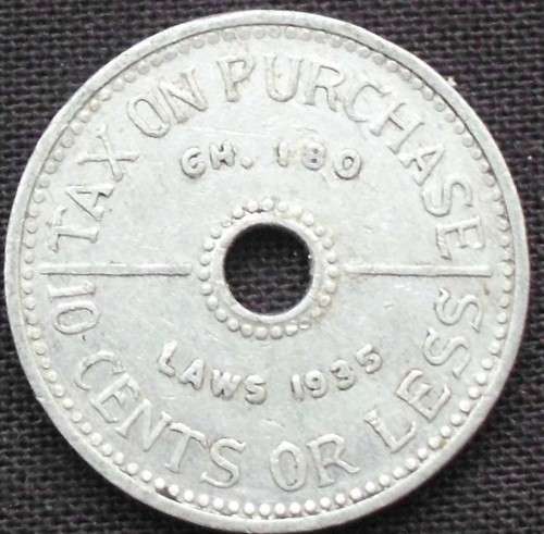 Token - Washington Sales Tax - 1935 -10 Cents