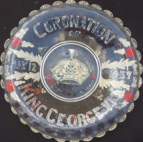 Glass Bowl/Plate - Coronation King George 6 - 1937 - Rare