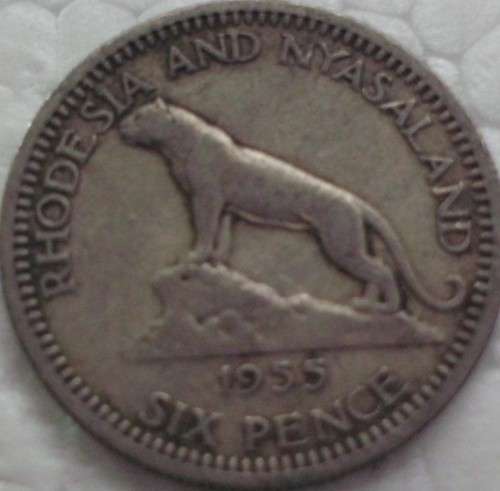 Coin - Rhodesia+Nyasaland - Sixpence - 1955 - Rare