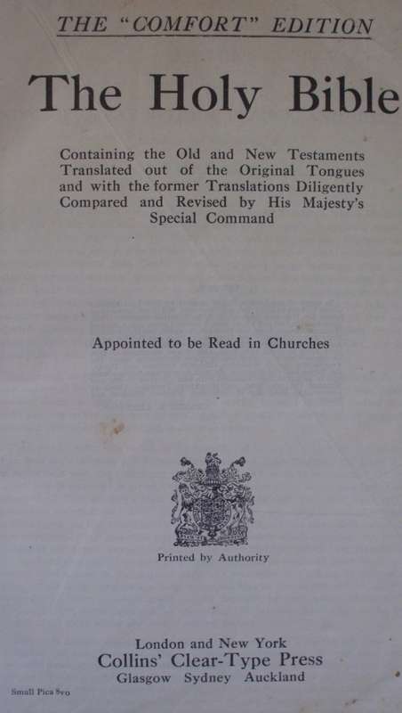 Bible - The Comfort Bible - 1930 - KJV - Rare!