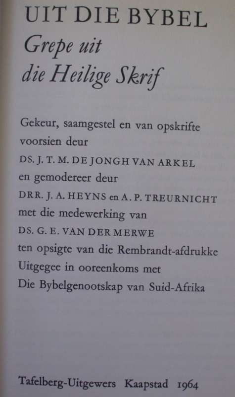 Bible/Book - Uit Die Bybel - 1964 - Art