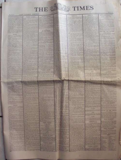 Newspaper - The Times - London - 1936 - + Insert George V