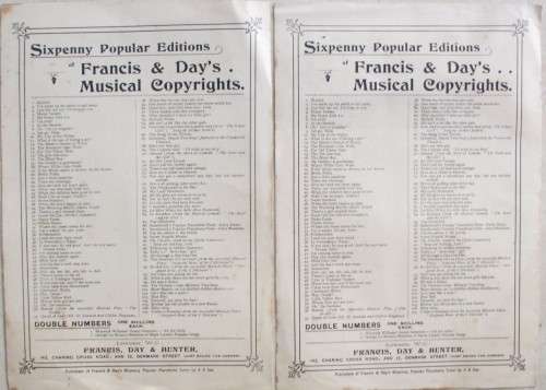 Music Sheets x 2 - Antique