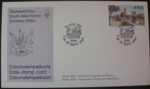 Stamp - Datestampcard SWA - Paarl 300 - 1987