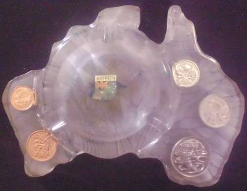 Ashtray - Australia + Proof Coins - Vintage