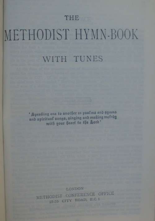 Bible - Methodist Hymn Book With Tunes - Undated