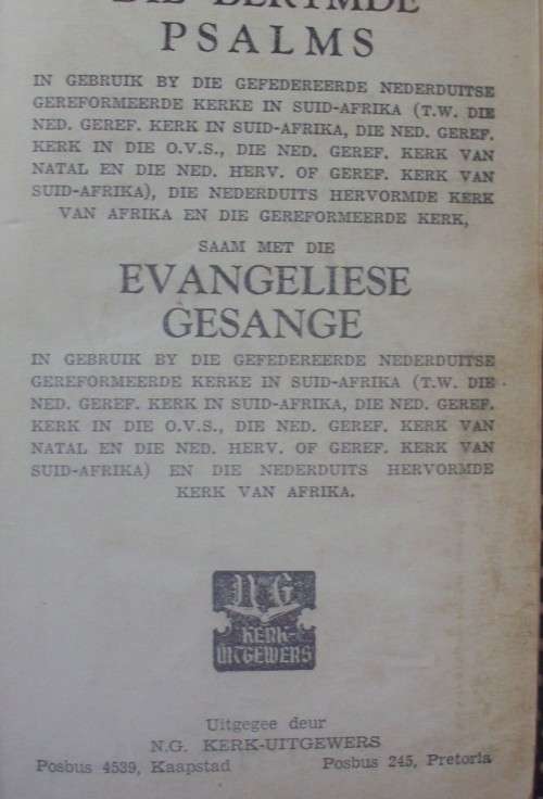 Bible - Die Berymde Psalms /Evangeliese Gesange - 1957 unusual
