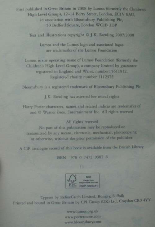 Book - The tales Of Beetle The Bard - J.K.Rowling - 2008