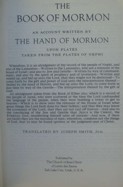 Bible - The Book Of Mormon x 2 - 1989/2002