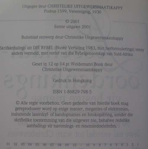 Bible/book - Lessenaar Oordenkings - Vir Besige mense - Solly Ozrovech - 2001