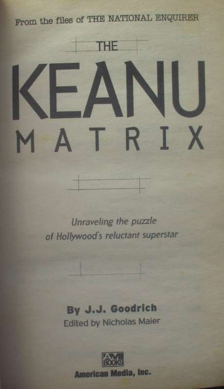 Book - Keanu Reeves - Matrix - 2003 - Scarce