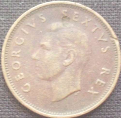 Coin - SA Union - Farthing - 1948 - Red