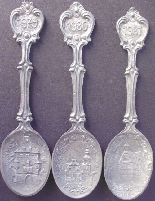 Spoons x 3 - Germany - Frieling-Zinn  Pewter - 1979/80/81 - Excellent