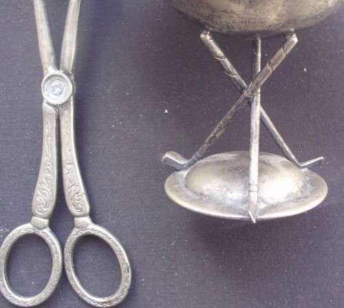 Gholf Bowl - Silverplated + Salad Tong - Vintage
