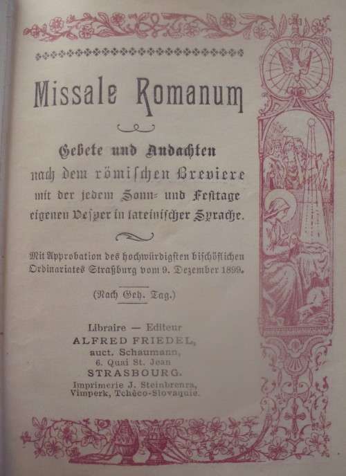 Bible - Missale Romanum - [Roman missal] - 1899 - Very Rare