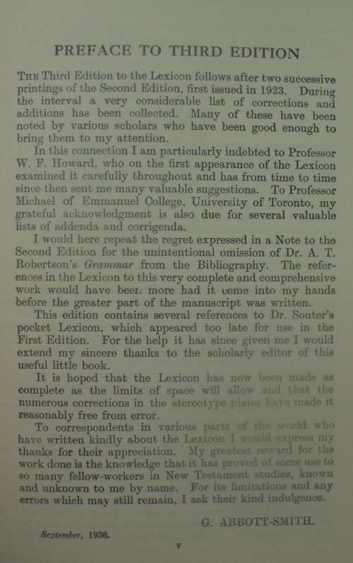 Bible - A Manual Greek Lexicon Of The NT.  - 1964