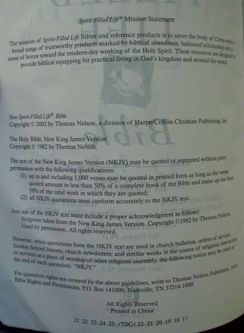 Bible - New Spirit Filled Life Bible  - NKJV - 2002