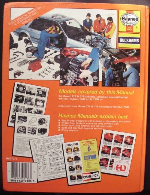 Workshop Manual - Rover 213 + 216 - 1984/1989