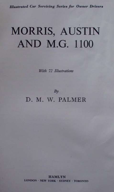 Workshop Manual - Morris, Austin, MG1100 - 1971