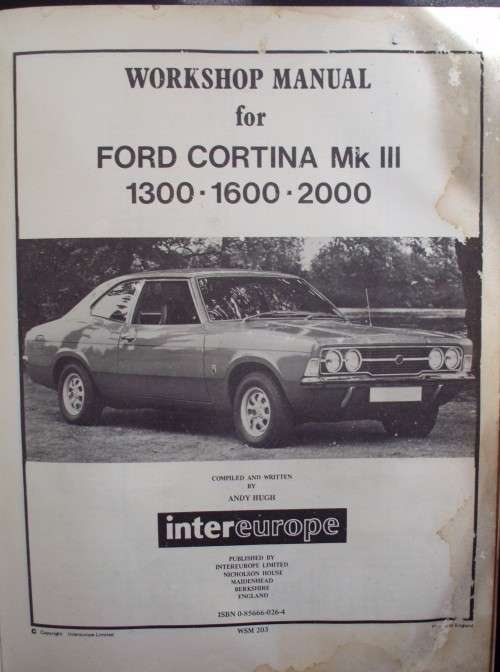 Workshop Manual - Ford Cortina MK3 - 1970