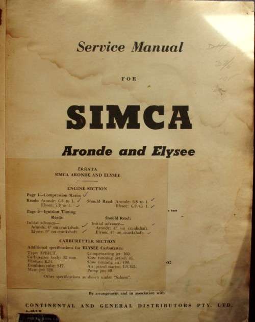 Workshop Manual - Simca