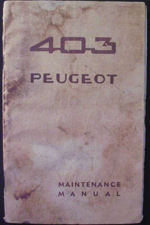 Owners Manual - Peugot 403 - Vintage