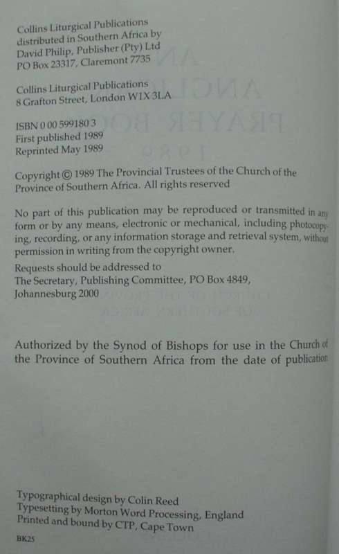 Bible/Prayer Book - Anglican - 1989 - H/C - B