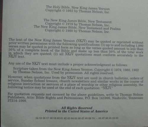 Bible - The Holy Bible - NKJV + Concordance - 1982