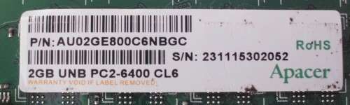 PC Ram - DDR2 - 2GB x 2 - Used