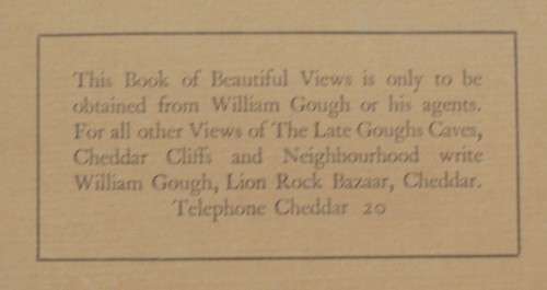 Booklet - The Cliffs And Caves Of Cheddar -  UK - Vintage