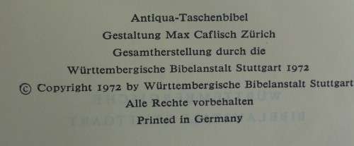 Bible - Die Bibel - German - 1972