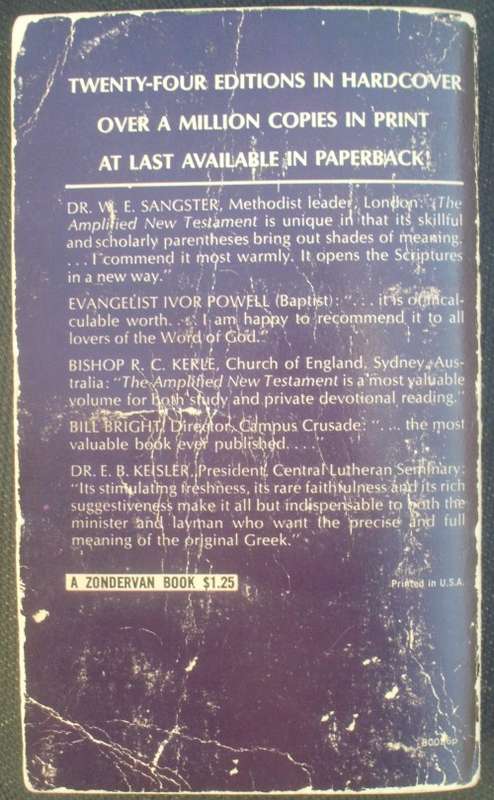 Bible - The Amplified New Testament - Zondervan - 1973 - B