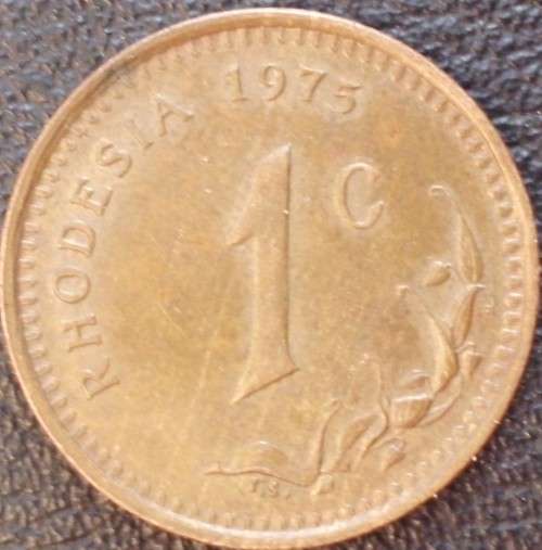 Coin - Rhodesia 1 Cent - 1975 - AU - Scarce