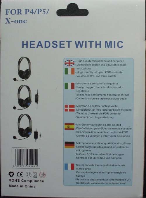Headset - PS4/5/Xbox One - With Adjustable Mic