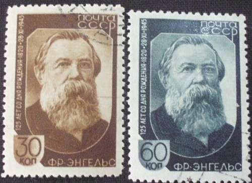 Stamp - Russia Soviet - Anni. 125 Birthday - Engels - 1945