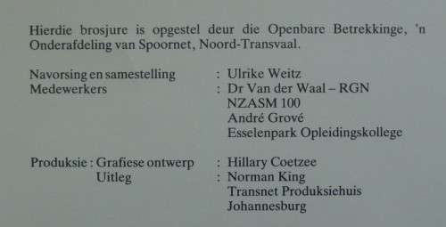 Booklet/Brochure - Spoornet - Oosterlyn - 1990